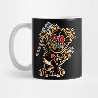 VooDoo Black Kitty Cat Doll Pittsburg Colors Mug